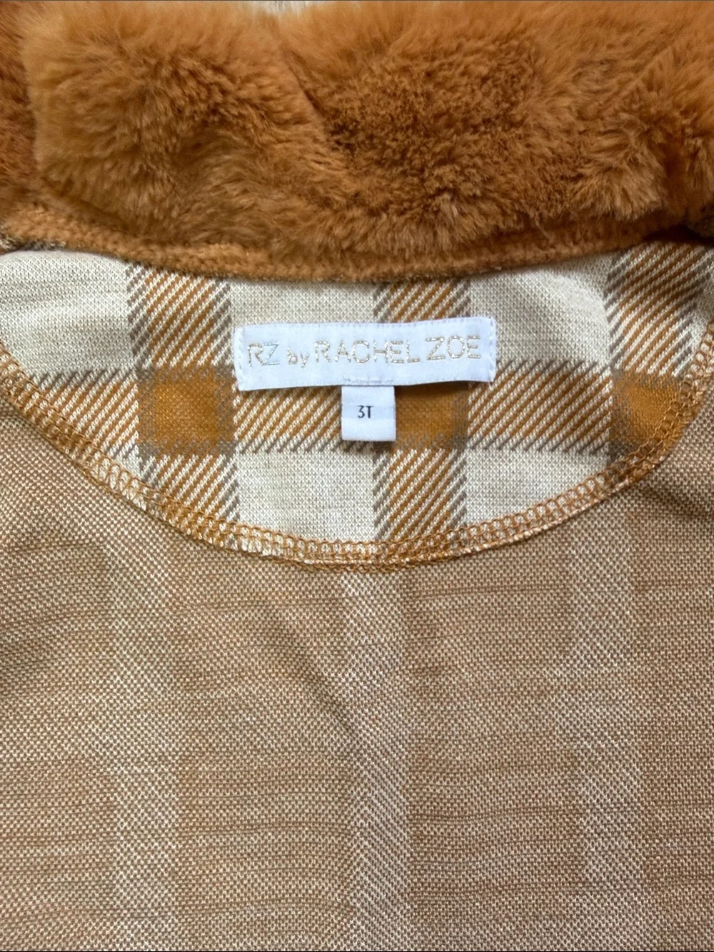 Plaid Cape with Faux Fur Collar, Rust Leggings Set, Tuttle neck shirt, & headban